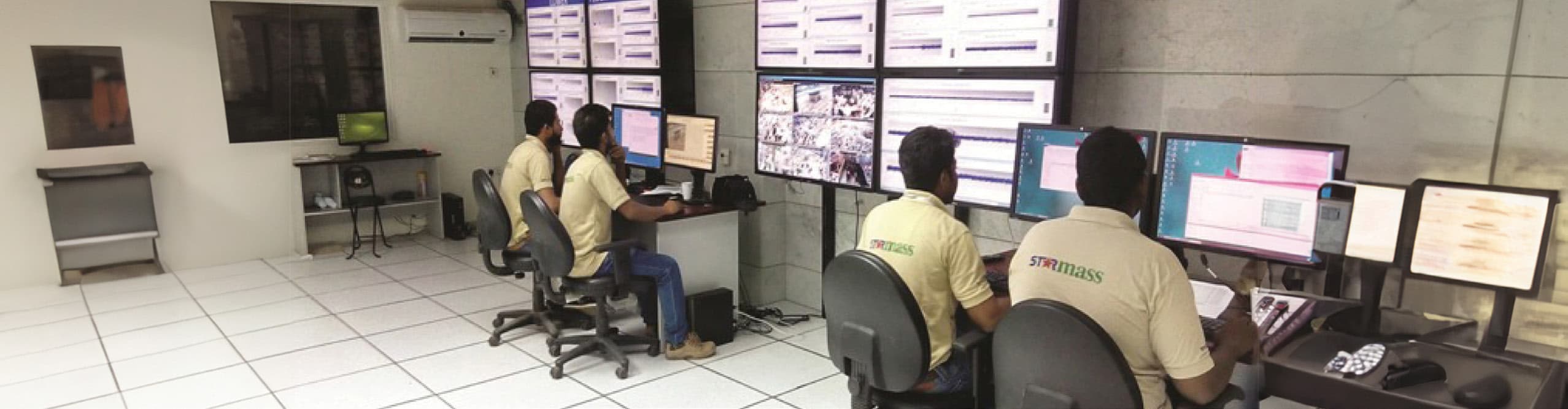 Control-room and indoor pipeline mapping operations in progress.